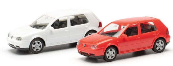 HER013956 - VOLKSWAGEN Golf IV weiß und rot im Kit - 2 Stück - 1