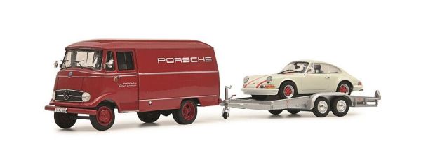 SCH2499 - MERCEDES L319 PORSCHE mit Anhänger PORSCHE 911RS - 1