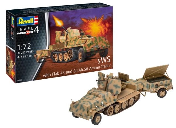 REV03293 - SWS-Panzer mit FLAK43 und SD AH58 zum Zusammenbauen und Bemalen - 1