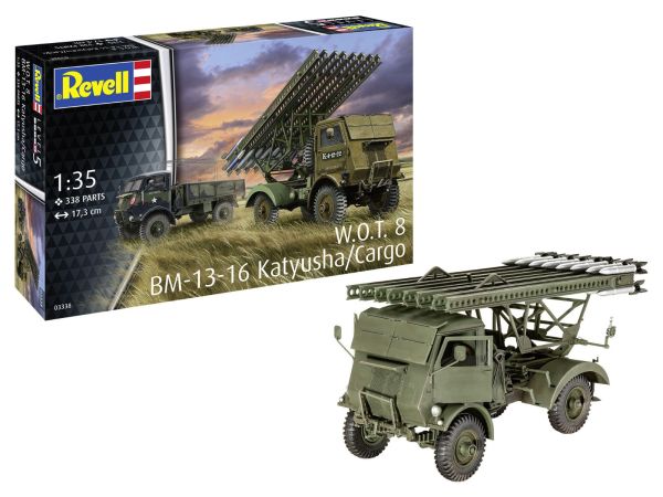 REV03338 - Militärfahrzeug W.O.T. 8 BM-13-16 Katyusha/Cargo zum Zusammenbauen und Bemalen. - 1