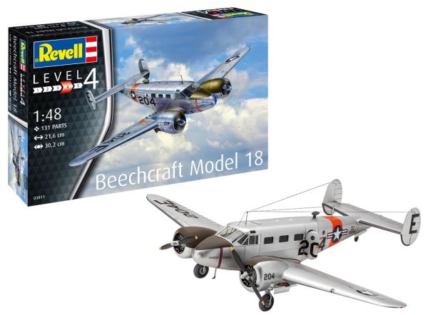 REV03811 - BEECHCRAFT Model 18 Modell zum Zusammenbauen und Bemalen - 1