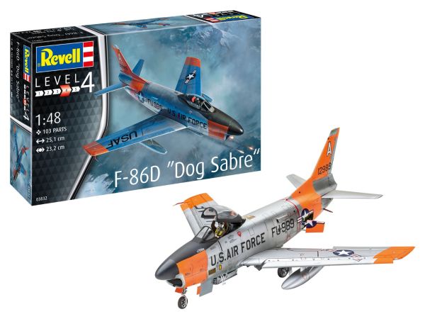 REV03832 - Flugzeug F-86D Dog Sabre zum Zusammenbauen und Bemalen - 1