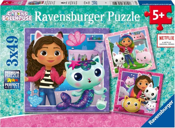 RAV056590 - 3 Puzzles 49 Teile Gaby und das magische Haus - 1