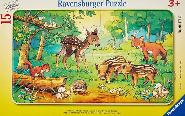 RAV063765 - Rahmenpuzzle 15 Teile Kleine Tiere des Waldes - 1