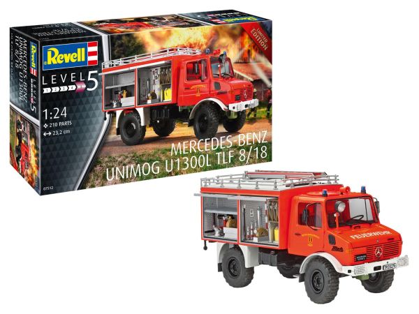 REV07512 - Modell zum Zusammenbauen und Bemalen - MERCEDES Unimog U 1300 L TLF 8/18 Feuerwehrmann - 1