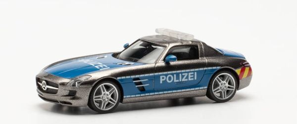 HER096515 - MERCEDES SLS AMG Polizei blau und grau - 1