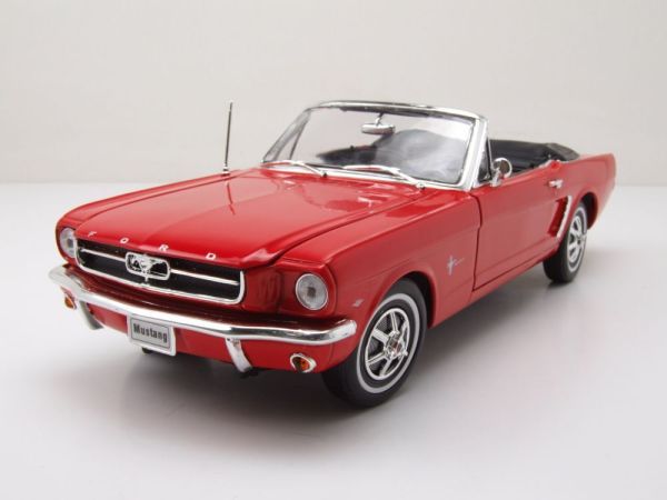 WEL12519CABROUGE - FORD Mustang Cabriolet 1964 Rot - 1