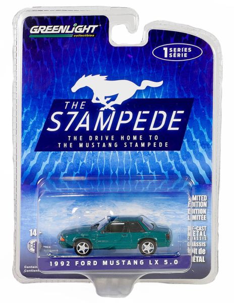 GREEN13340-C - FORD Mustang LX 5.0 1992 grün aus der THE STAMPEDE-Serie in Blisterverpackung. - 1