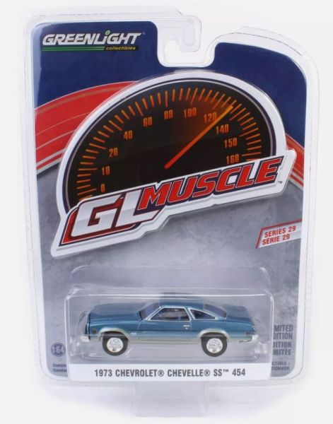 GREEN13360-D - CHEVROLET Chevelle SS 454 1973 blau aus der GL MUSCLE-Serie in Blisterverpackung - 1