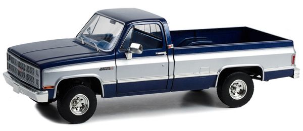 GREEN13659 - GMC K-2500 Sierra Grande Wideside 1984 dunkelblau und silber. - 1