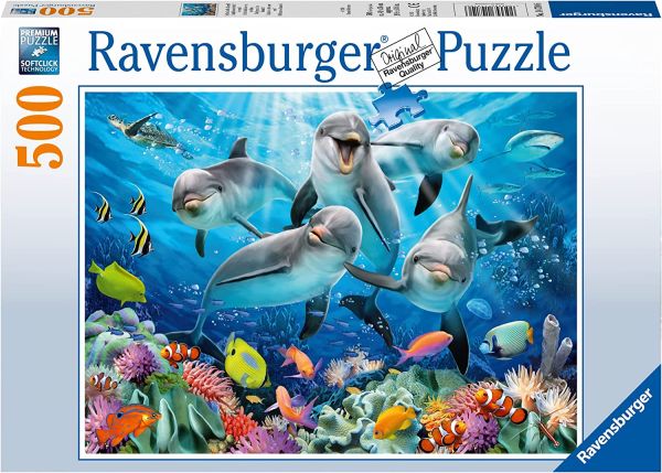 RAV147106 - Puzzle 500 Teile Delfine im Korallenriff - 1