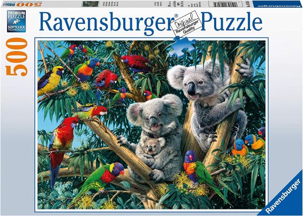 RAV148264 - Puzzle 500 Teile Koalas-Familie im Baum - 1