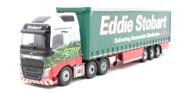 CORCC16002 - VOLVO FH 6X4 3-achsiger Sattelauflieger EDDIE STOBART weiß/grün/rot - 1