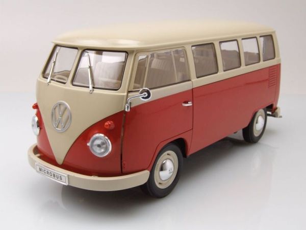 WEL18054ROUGE - VOLKSWAGEN Typ 1 Bus 1963 Rot und Beige - 1