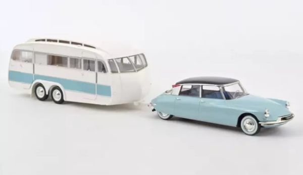 NOREV181760 - CITROEN DS 19 1959 mit Caravan Hénon blau - 1