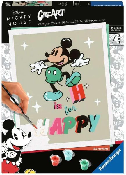 RAV201297 - CreArt DISNEY Mikey - H is for Happy mit Gemälde 24x30 cm - 1