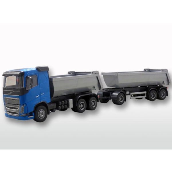 EMEK20354 - VOLVO FH16 6x4 blau mit 1 + 2 Achsen Anhänger - 1