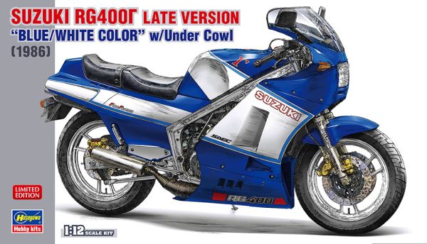 HAW21739 - Motorrad SUZUKI RG400I blau und weiß zum Zusammenbauen und Lackieren. - 1