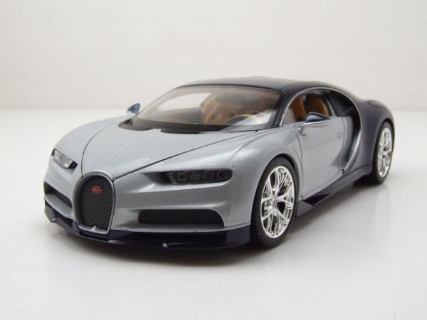 WEL24077ARGENT - BUGATTI chiron 2017 Silber und Blau - 1