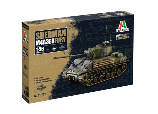 ITA25772 - SHERMAN M4A3E8 Fury Panzer zum Zusammenbauen und Bemalen - 1