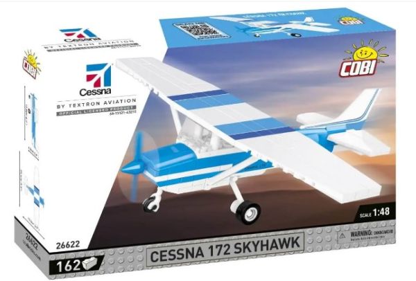 COB26622 - Flugzeug CESSNA 172 Skyhawk weiß und blau - 162 Teile. - 1