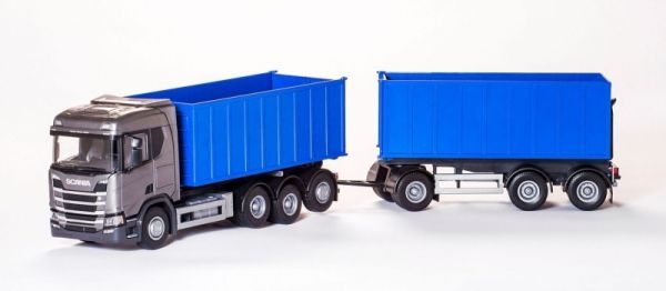 EMEK28863 - SCANIA R500 Containerchassis grau 8x4 mit Anhänger Containerchassis 1+2 Achsen - 1