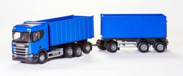 EMEK28864 - SCANIA R500 Containertransporter blau 8x4 mit Anhänger Container 1+2 Achsen - 1