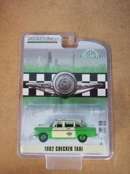 GREEN30208VERT - CHECKER MOTORS MARATHON A11 1982 Taxi grün und cremefarben grüne Felgen verkauft in Blisterverpackung. - 1