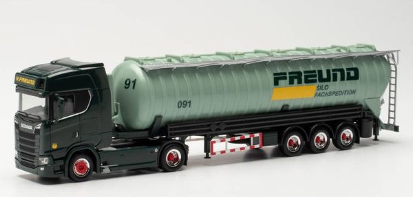 HER315166 - SCANIA CS 20 HD 4X2 mit 3-achsigem Silo-Sattelauflieger SPEDITION FREUND - 1