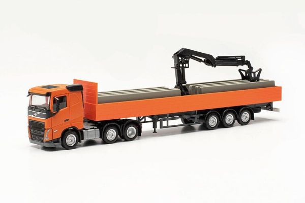 HER316088 - VOLVO FH FD 6x2 mit 3-Achs-Pritsche und Entladekran orange - 1