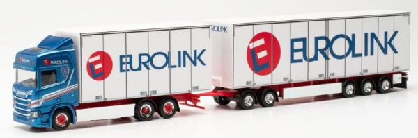 HER316552 - SCANIA 6x2 CR 20 HD mit Dolly und 3-Achs-Anhänger EUROLINK blau - 1