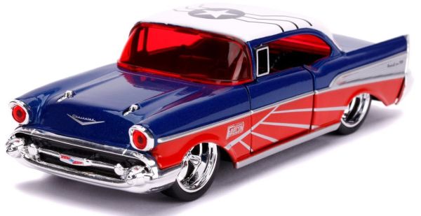 JAD31762 - CHEVROLET BEL-AIR Hard-Top Blau und Rot 1957 MARVEL Avengers. - 1