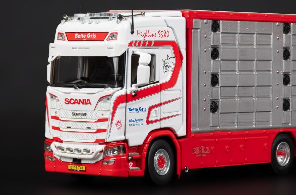 IMC32-0217 - SCANIA S High Roof 6x4 Transporter mit Anhänger 1+2 Achsen Viehtransporter BETTE GRIS - 1