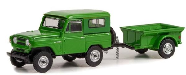 GREEN32250-A - NISSAN Patrol 1972 mit Anhänger Cargo 1 Achse unter Blister. - 1