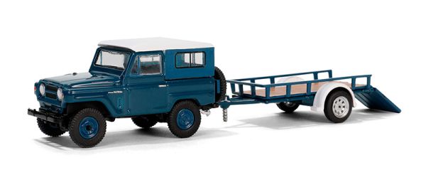 GREEN32310-A - NISSAN Patrol Hard Top 1961 mit Anhänger aus der Serie HITCH & TOW in Blisterverpackung - 1