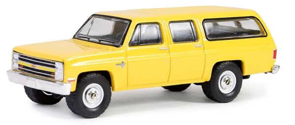 GREEN35280-D - CHEVROLET Suburban K20 Custom Deluxe 1987 gelb aus der Serie BLUE COLLAR unter Blisterverpackung. - 1