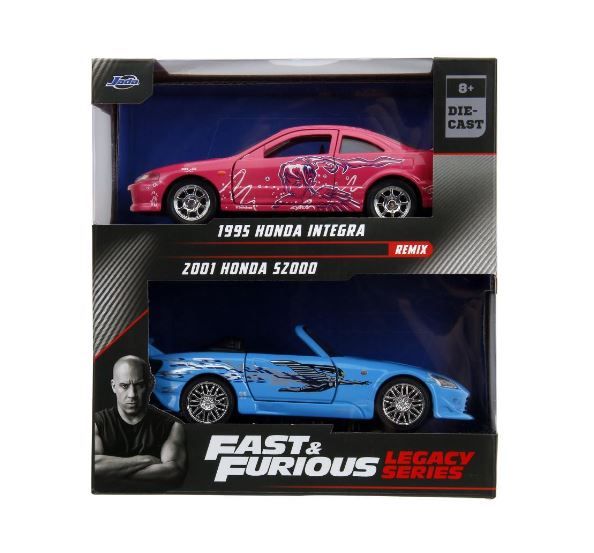 JAD35395 - 2er-Pack Auto HONDA Integra 1995 rosa und HONDA S2000 2001Blau FAST and FURIOUS - 1