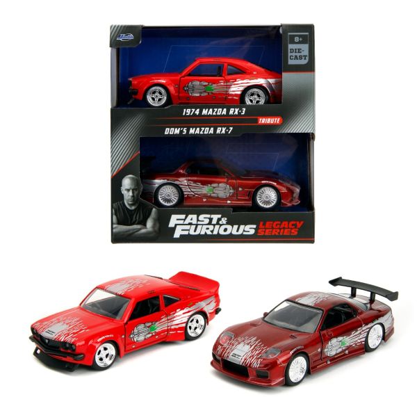 JAD35398 - MAZDA RX-3 1974 rot und MAZDA RX-7 FAST & FURIOUS - 1