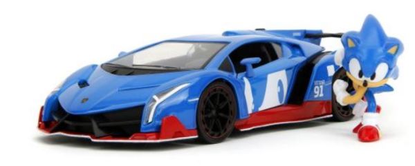 JAD35433 - LAMBORGHINI Veneno blau mit Figurine SONIC - 1