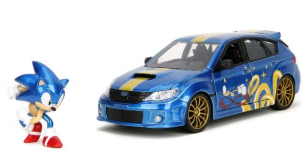 JAD35871 - SUBARU Impreza WRX STI 2012 blau mit Figur SONIC - 1