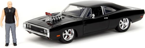 JAD35907 - DODGE Charger 1970 Schwarz mit Dom's Figur FAST & FURIOUS - 1