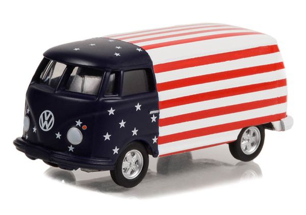 GREEN36060-A - VOLKSWAGEN T2 PANEL VAN 1964 American Flag aus der CLUB V-DUB Serie in Blisterverpackung. - 1