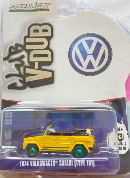 GREEN36070-CVERT - VOLKSWAGEN Safari Typ 181 gelb mit grünen Felgen 1974 aus der Serie CLUB VEE-DUB in Blisterverpackung - 1