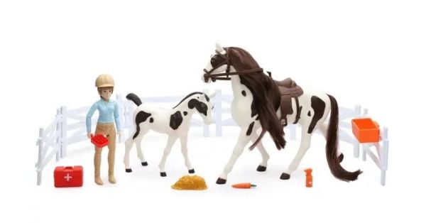 NEW37746A - Valley Ranch Spielset mit weißem Pferd und Reiter - 1