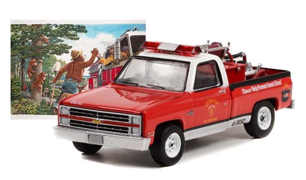 GREEN38020-E - CHEVROLET C20 1984 Feuerwehrmann aus der Serie SMOKEY BEAR unter Blister. - 1