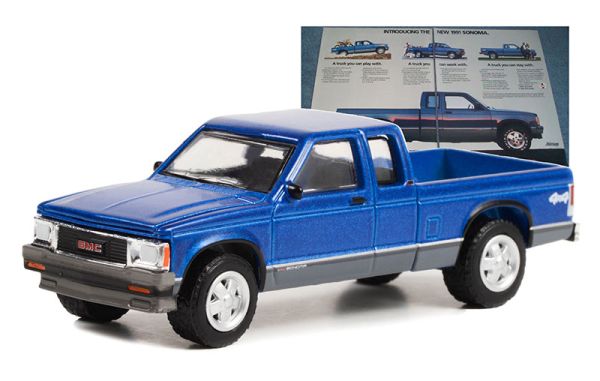 GREEN39110-F - GMC Sonoma 1991 blau aus der Serie VINTAGE AD CARS in Blisterverpackung. - 1