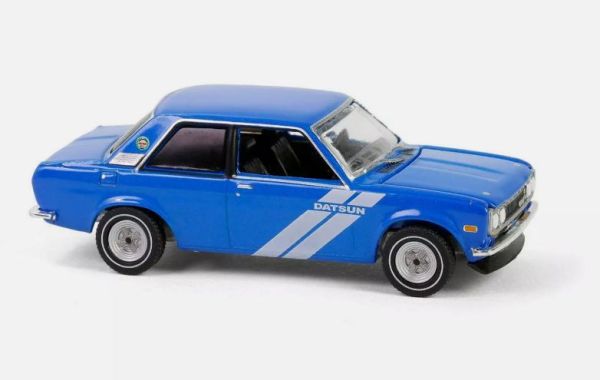 GREEN39150-C - DATSUN 510 1972 blau aus der Serie VINTAGE AD CARS in Blisterverpackung - 1