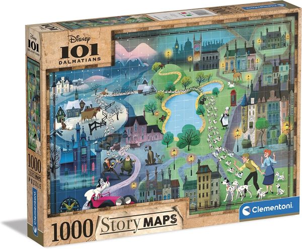 CLE39665 - Puzzle 1000 Teile Disney maps Die 101 Dalmatiner - 1