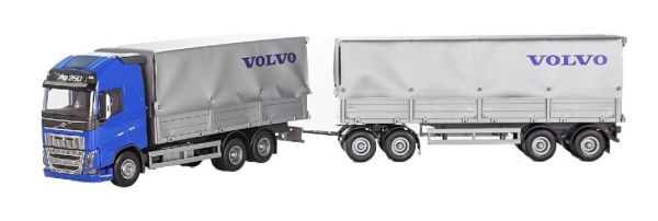 EMEK40954 - VOLVO FH16 750 6x4 blau Forwarder mit Planenanhänger 2+2 Achsen - 1