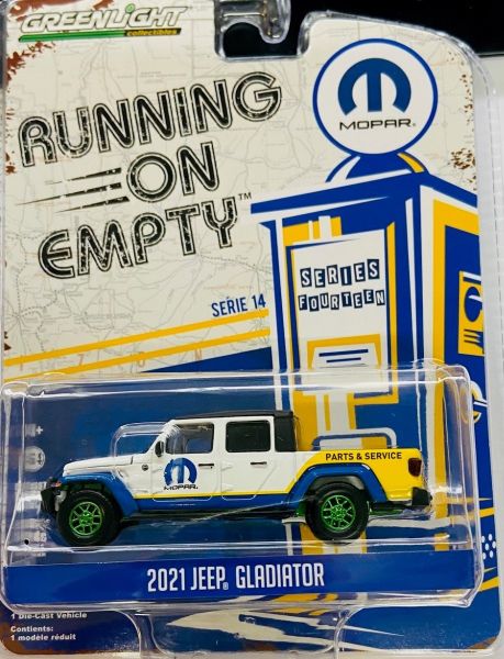 GREEN41140-FVERT - JEEP Gladiator 2021 mit grünen MOPAR-Felgen aus der RUNNING ON EMPTY-Serie in Blisterverpackung. - 1